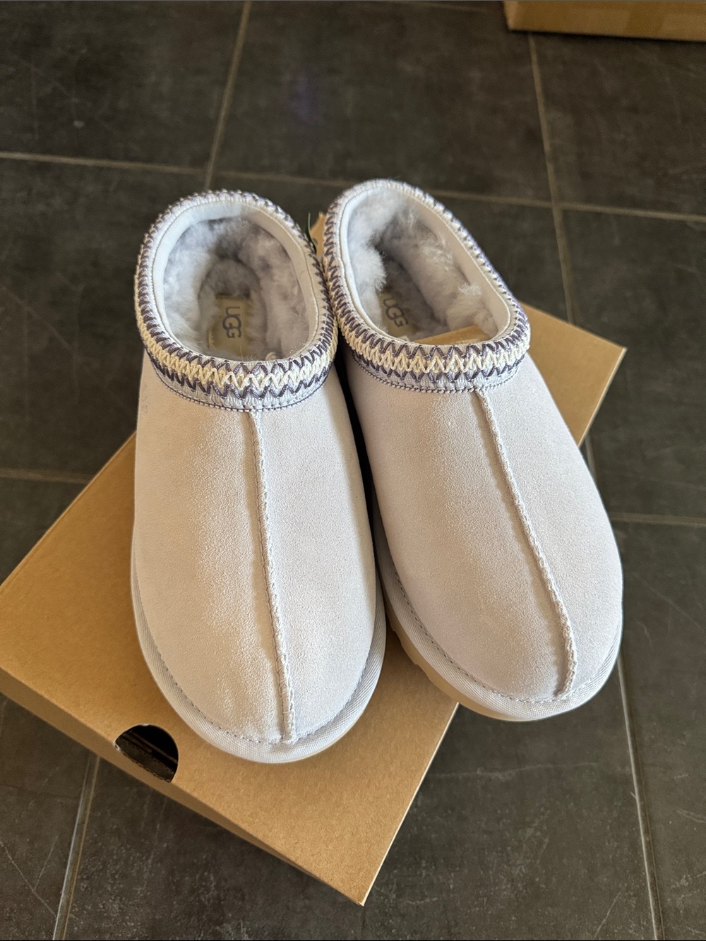 Brand New UGG Women's Tasman in Light Blue with Tan Sole - Picture 5 of 10